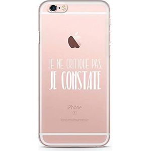 Zokko Beschermhoesje voor iPhone 6/6S, opschrift ""Je ne Critique Pas Je constate"", zacht, transparant, wit