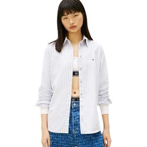 Tommy Jeans Blouse  pastelblauw / wit