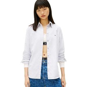 Tommy Jeans Blouse  pastelblauw / wit