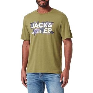 JACK & JONES Jcodust Tee Ss Crew Neck Noos T-shirt voor heren, Olive Branch, M