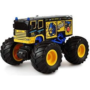 Amewi 22482 Monster brandweertruck 1:18, op afstand bestuurd, RC modelauto elektrische monstertruck achteraandrijving (2WD) RTR 2,4 GHz, blauw