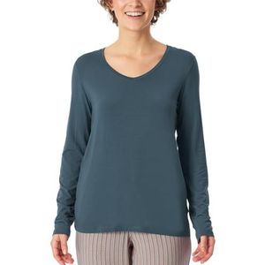 Schiesser Dames slaapshirt lange mouwen modal-mix + Relax nachthemd, Jeansblauw_182101, 46