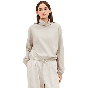 TOM TAILOR Denim Dames Cropped sweatshirt met trekkoord 1034294, 30224 - Cloud Grey Melange, XXL
