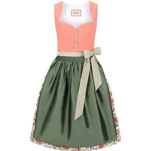 STOCKERPOINT Dirndl 'Kiana'  beige / donkergroen / abrikoos / rood
