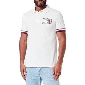 Tommy Hilfiger New York Vlag Slim Polo, Oud Wit, XS