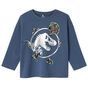NAME IT Jongens Nmmsurinder Jurassic Ls Nreg Top Sky Shirt met lange mouwen, bering sea, 92