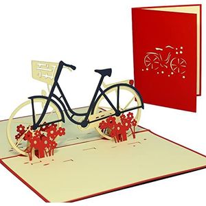 LIN -POP 156 UP 3D wenskaarten fiets, wenskaarten, voucherkaarten, verjaardagskaarten, Venlo damesfiets