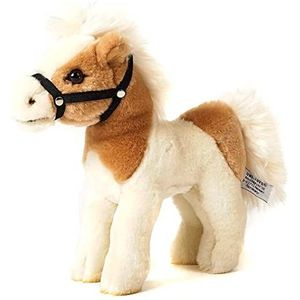 Uni-Toys - Paard, staand, beige-wit (zonder zadel) - 23 cm (lengte) - pluche paard - pluche dier, knuffeldier