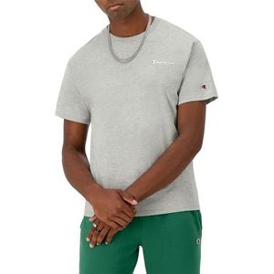 Champion Men's Classic Graphic Tee, Oxford Gray - Left Chest Script, Small