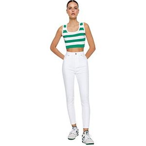 Trendyol Skinny jeansbroek met hoge taille voor dames, Wit, 60
