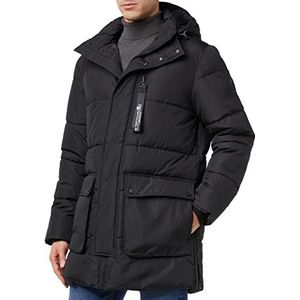 TOM TAILOR Uomini Puffer parka met gerecycled polyester 1032487, 29999 - Black, XXL