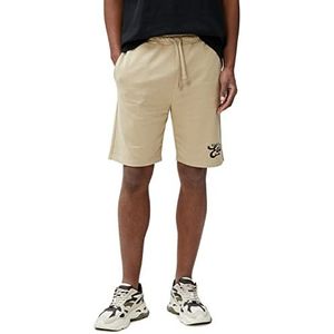 Koton Heren Slogan Bedrukt Trekkoord Slim Fit Pocket Gedetailleerde Shorts, camel (130), S