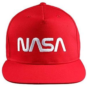 Nasa Heren Space Station Cap Baseball, Klassiek Rood, Eén Maat