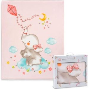 Interbaby Deken voor babybed, extra zacht, van sedaline, olifant, komeet, comfortabel, warm, babydeken, 110 x 140 cm, uniseks, voor kinderbedden