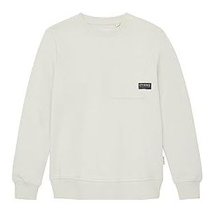 TOM TAILOR Basic sweatshirt voor jongens met borstzak, 32257-grijs-wit, 140 cm