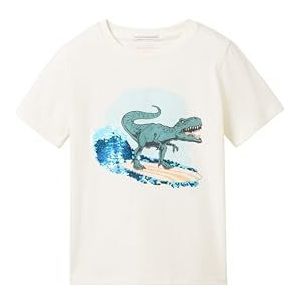 TOM TAILOR T-shirt voor jongens, 12906 - Wool White, 128/134 cm
