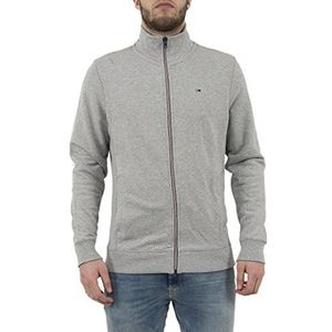 Tommy Jeans Basic Rib Ziphru L/S 42 Sweatshirt met lange mouwen voor heren, grijs (light grey heather 038), XL