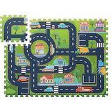 Relaxdays puzzelmat verkeer, 12-delig, vrij van schadelijke stoffen, EVA-schuim, verkeerskleed, 114 x 86 cm, kleurrijk