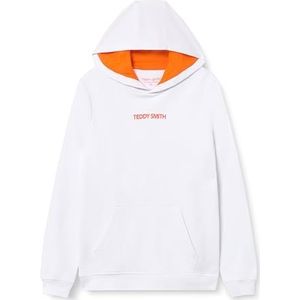 Teddy Smith S- Call Hoody Jr Sweatshirt met capuchon voor jongens, Wit, 8 Jaren