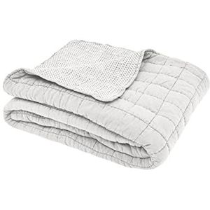 Sleepdown Gewatteerde wafeldeken over slaapbank super zachte warme gezellige luxe deken bed sprei - natuurlijk - 200 cm x 150 cm, 5056242894315