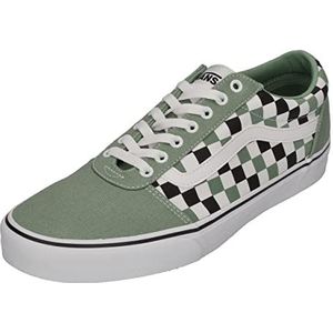 Vans Heren Ward Sneaker, Multi Checker Groen Wit, 42 EU