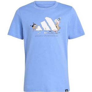 adidas Uniseks-Kind WINTER SPORTS GRAPHIC T-SHIRT JUNIOR, blue fusion, 9-10 Years