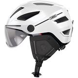 ABUS Pedelec 2.0 ACE Stadshelm - Hoogwaardige E-Bike helm met Achterlicht en Vizier voor Stadsverkeer - Voor Dames en Heren - Wit, Maat S