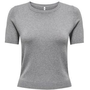 ONLY Dames Onlvenice Life Ss O-Neck Nca KNT, Light Grey Melange, XS