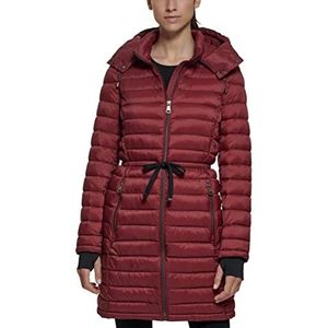 DKNY Dames outerwear vrouwen, rits met manchet en zakken, opvouwbare jas, kastanjebruin, M