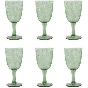 Evviva Company Set van 6 glazen van groen glas, collectie Bramante, elegant design, inhoud 250 ml, vaatwasmachinebestendig