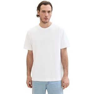 TOM TAILOR Heren T-shirt, 20000 - wit, L