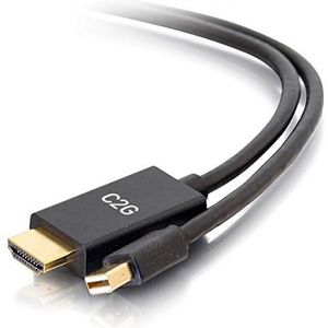 C2G 3M Mini DisplayPort/Thunderbolt-2 manspersoon to HDMI manspersoon Passive Adapter kabel 4K 30Hz HDMI Type A kabel (Standard HDMI) Ondersteunt 3D...