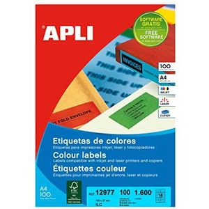 APLI 12977 Permanente blauwe etiketten 105,0 x 37,0 mm 100 vellen