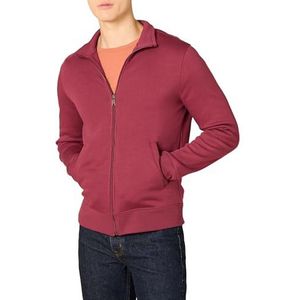 Amazon Essentials Fleece Mock Neck Sweatshirt met volledige rits voor heren,Rood,XS