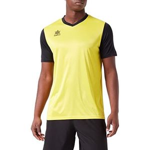 Luanvi Sportshirt voor heren | model Creta kleur geel en zwart | T-shirt van interlock-stof - maat XXS, standaard, Geel/Zwart, XXS