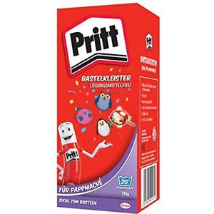 Pritt Knutsellijm, papier-maché, veilig voor kinderen, met warm water uitwasbaar, vrij van conserveringsmiddelen en oplosmiddelen, 125 g poeder, 9H PMP12