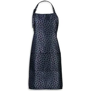 Plum Hill Schoonheidsschort met dierenprint voor haarstylist, nageltechnologie, schoonheidsspecialiste, kappersschort met zakken, zwart, volwassenen