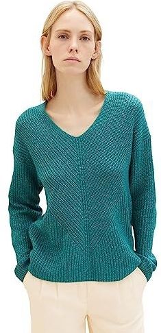 Gebreide pullover met extra brede schouders