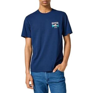 Wrangler Graphic Tee T-shirt voor heren, Donkerblauw, S