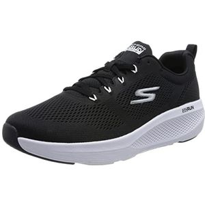 Skechers Go Run Elevate Poreuze sneakers voor heren, Zwarte Textiel Zwarte Synthetische Witte Trim, 41 EU