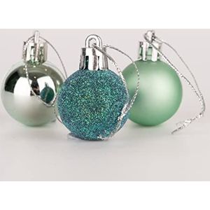 30mm/12 stuks kerstballen onbreekbaar turkoois, kerstboom decoraties bal ornamenten ballen kerst opknoping decoraties vakantie decor - glanzend, mat, glitter