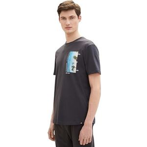 TOM TAILOR Denim T-shirt voor heren, 29476 - Coal Grey, XXL