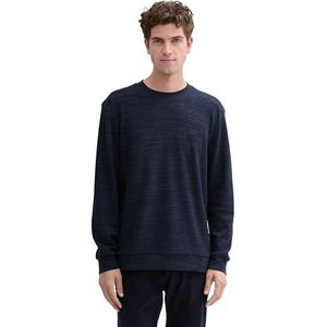 TOM TAILOR T-shirt met lange mouwen voor heren, 36827 - Navy Waffle Inject, XL