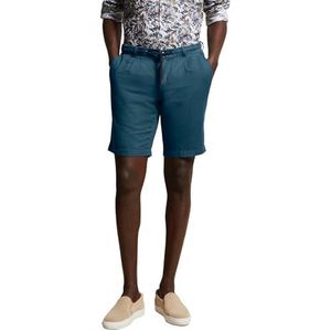 Bermuda - Marine - Linnen-Mix - Regular Fit