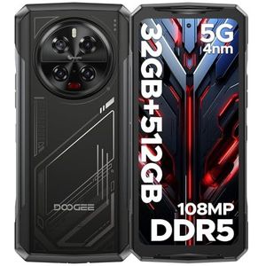 DOOGEE V40 Telephone Portable Incassable 5G, 32GB RAM+512GB ROM(TF 2TB) Smartphone Incassable Android 14 avec 120Hz 6,78” FHD+ Écran, 4nm D7300/ AI 108MP/WiFi 6E/BT 5,4/NFC/3 Fente de Carte, Argent