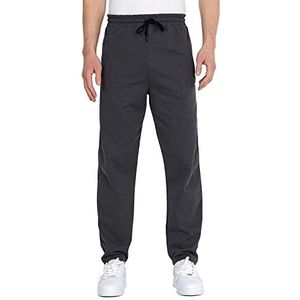 COMEOR Joggingbroek voor heren, katoenen trainingsbroek, sportbroek, joggingbroek voor mannen, jogger, vrijetijdsbroek met zakken met ritssluiting, donkergrijs, S