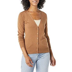 Amazon Essentials Women's Lichtgewicht vest met V-hals (verkrijgbaar in grote maten), Camel, XS