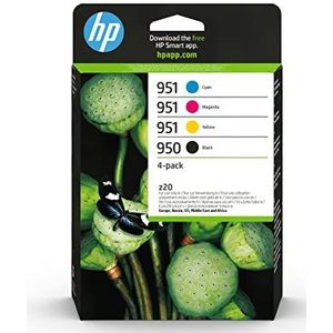 HP 950/951 Verpakking van 4 originele zwarte, cyaan, magenta en gele inktpatronen (6ZC65AE) (verpakking kan variëren)