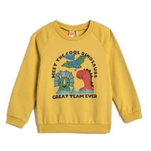 Koton Babyboys Dinosaurus Brushed Interieur Lange Mouwen Crew Neck Katoen Sweatshirt, geel (163), 18-24 Monate
