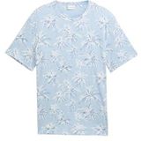 Bikini - Powder Blue Stripe - Palm Design - All-over Print